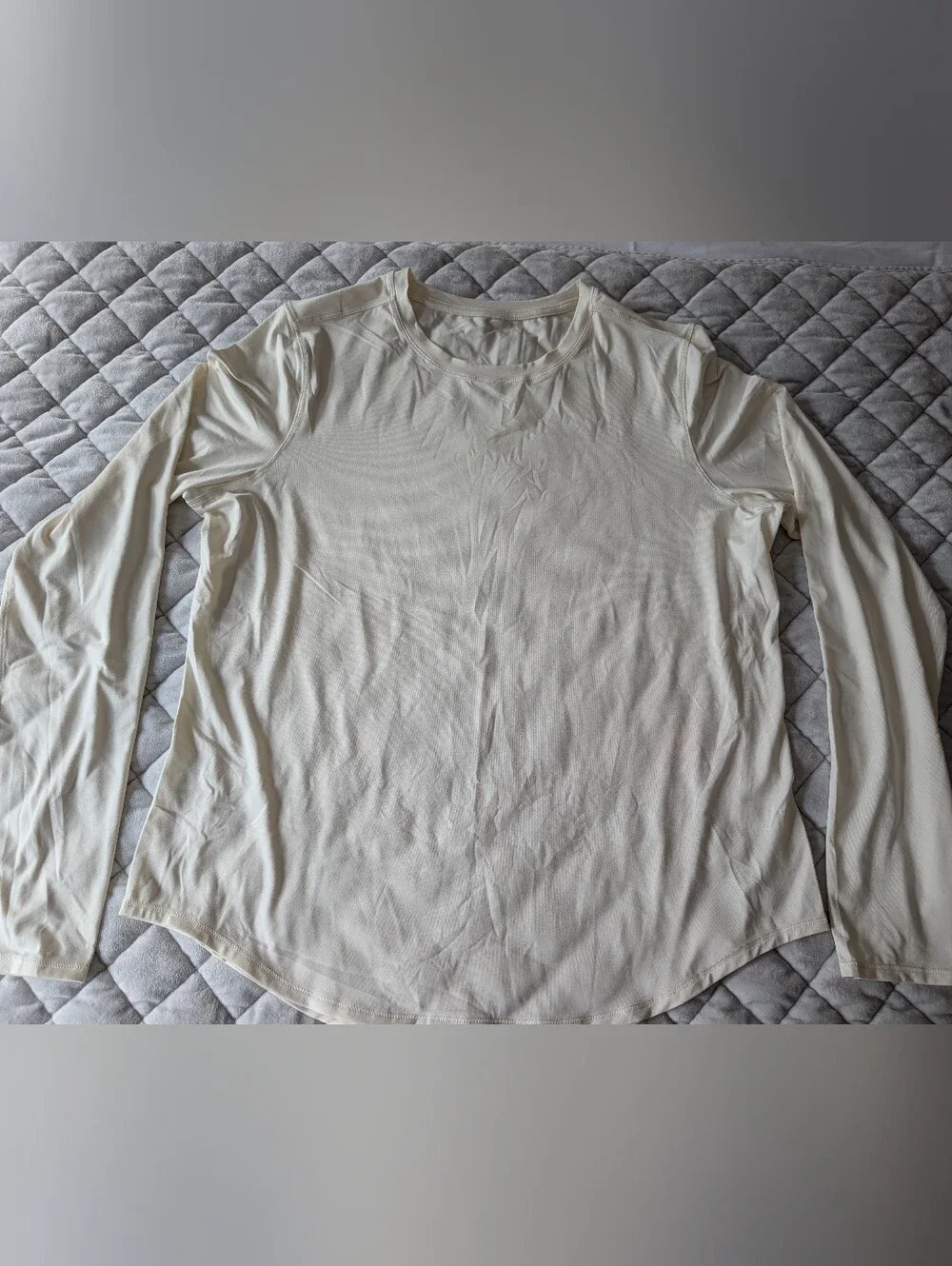 LIKE NEW Crz Yoga Lightweight Crew neck Long Sleeve Top, Cream, Size Medium